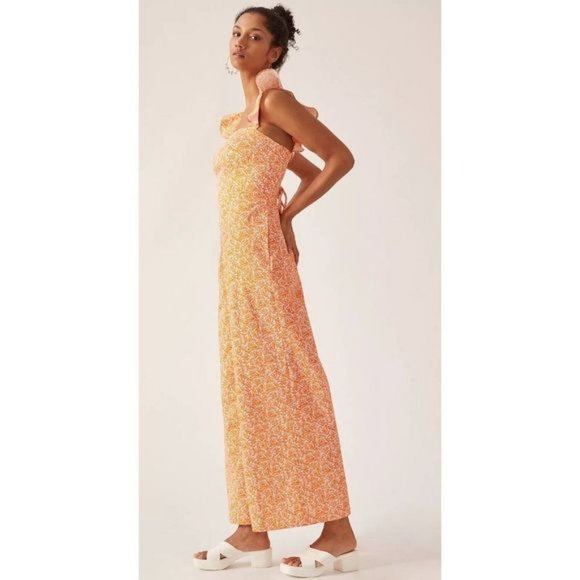 Anthropologie Hutch Orange Mtachstick Jumpsuit